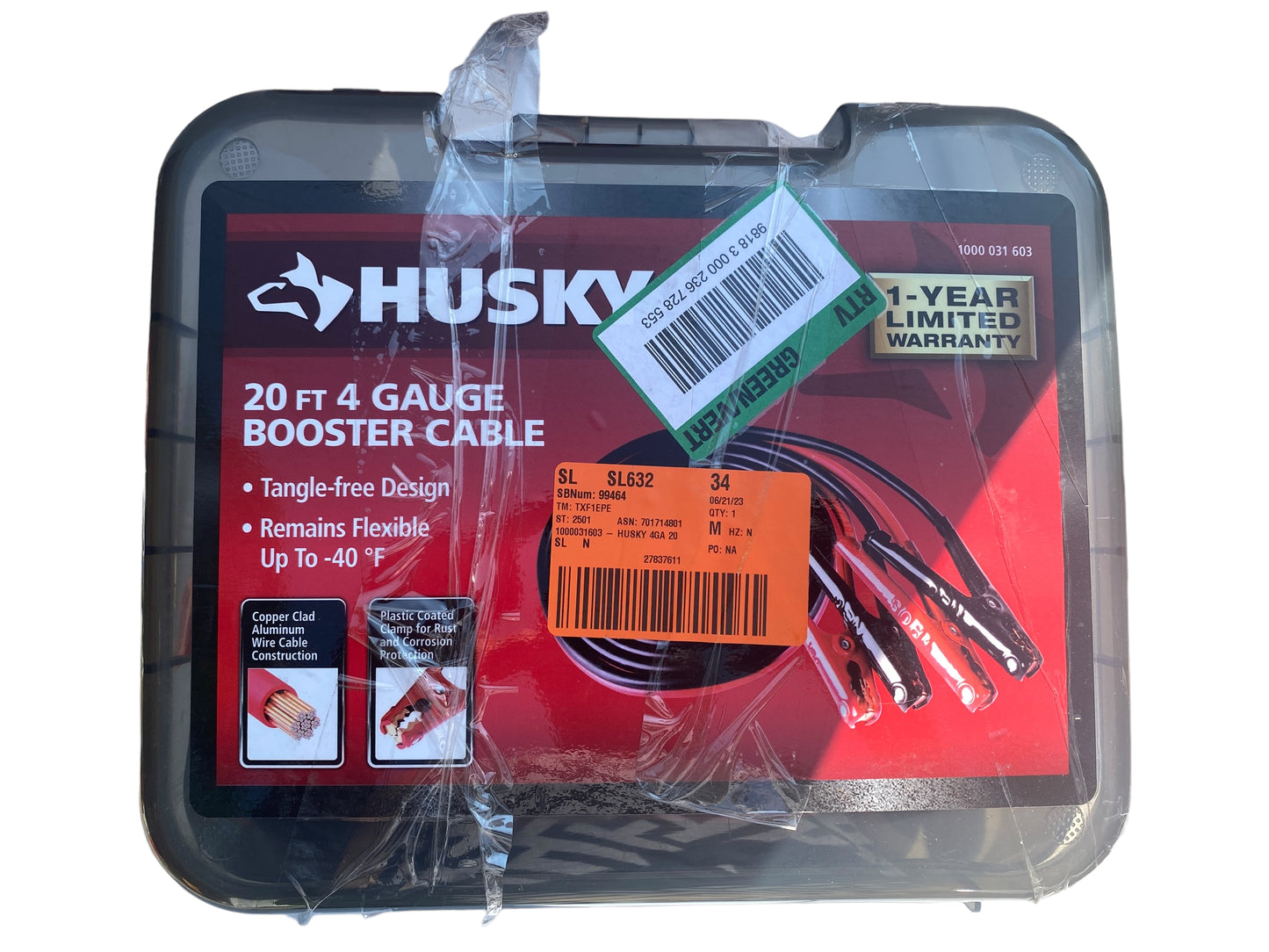 Husky 20 ft. 4-Gauge Booster Cables