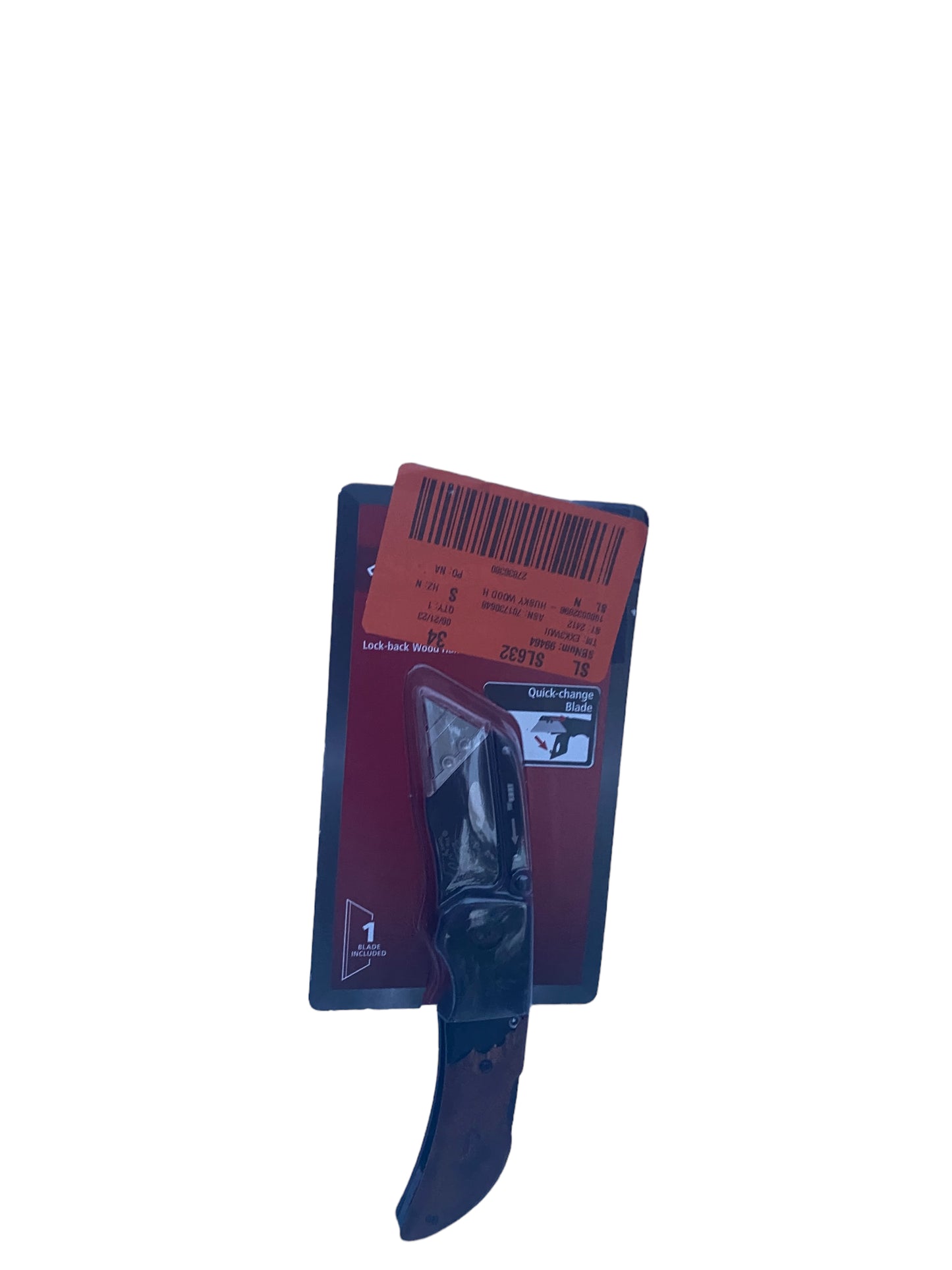 Husky Wood Handle Folding Lock-Back Utility Knife